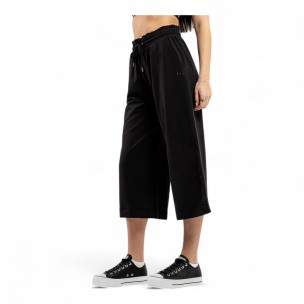 Γυναικείο Παντελόνι Φόρμας BeNation Terry Cropped Wide Leg Pant 02112501-01 (Black)