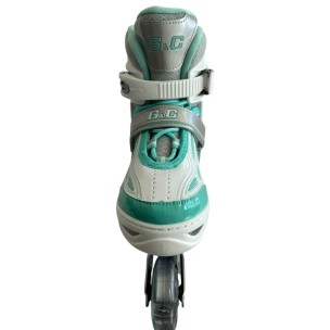 Αυξομειούμενα Πατίνια Roller G&C BW 188 Γκρί/Μπλέ με Led Τροχούς (Size 35-38)