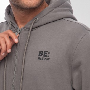 Ανδρική Ζακέτα με κουκούλα Be:Nation Logo Full Zip Hoodie Charcoal 07302501-3F