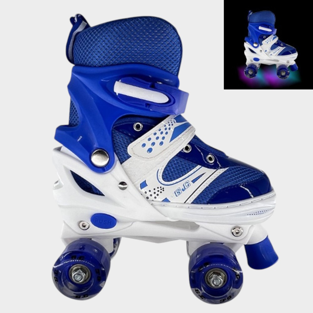 Αυξομειούμενα Πατίνια Roller GC SK3 Quad Μπλέ με LED ροδάκια (Size 35-38)