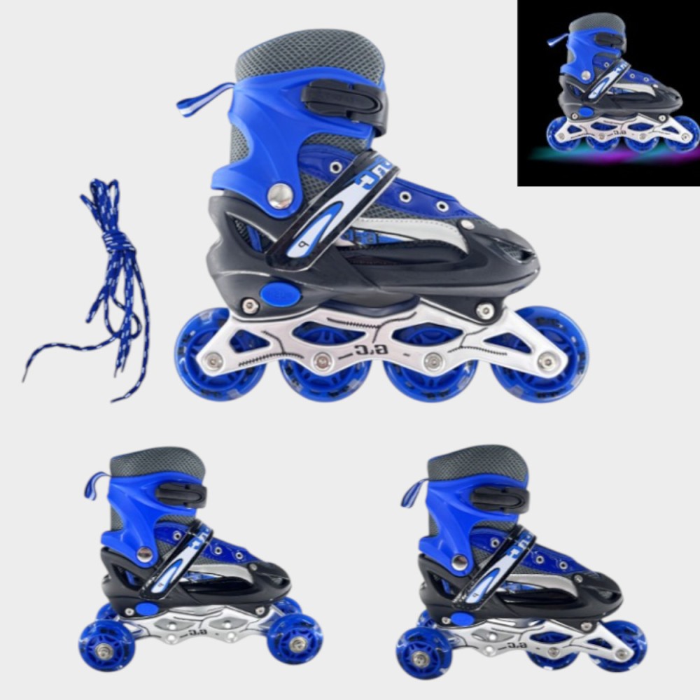 Αυξομειούμενα Πατίνια Roller G&C SK2 Σέτ 3 σε 1 Μπλέ Led (Size 29-32)