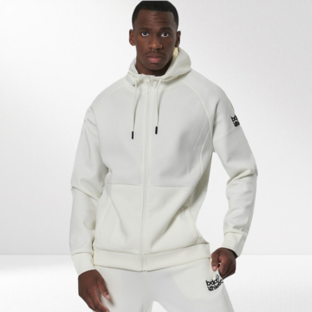 Ανδρική Ζακέτα με Κουκούλα Body Action Men's Sport Gym Tech Zip Hoodie 073521-05A (White Off)