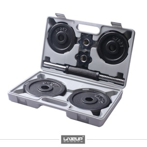 Βαλιτσάκι με σετ αλτήρα και βάρη 10kg LiveUp (LS 2326Β)