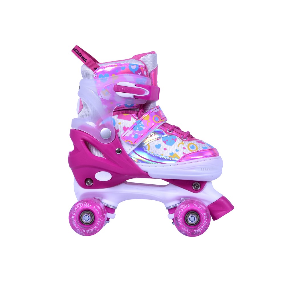 Αυξομειούμενα Roller Skates Αθλοπαιδιά, Φούξια 002.10322/FU (Size 35-38)