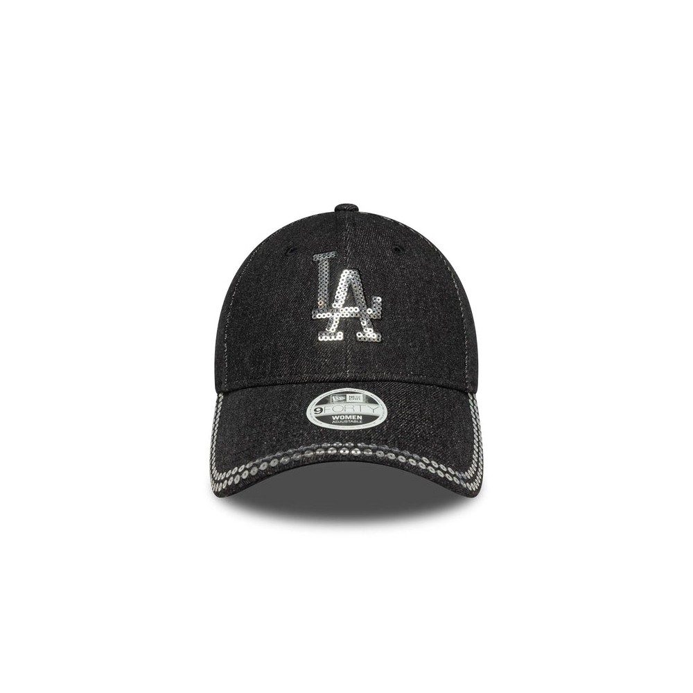 Καπελο LA Dodgers Womens MLB Sequin Black 9FORTY Adjustable Cap 60758949