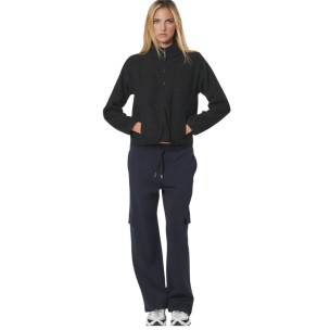 Γυναικείο Φούτερ Body Action Women's Oversize Boucle Fleece Half Zip 061529-01 (Black)