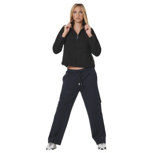Γυναικείο Φούτερ Body Action Women's Oversize Boucle Fleece Half Zip 061529-01 (Black)