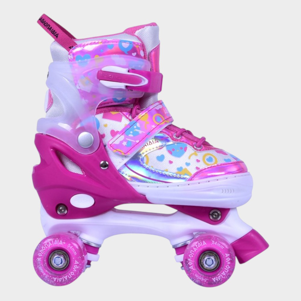 Αυξομειούμενα Roller Skates Αθλοπαιδιά, Φούξια 002.10322/FU (Size 27-30)