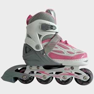 Αυξομειούμενα Πατίνια Roller G&C BW 188 Γκρί/Ρόζ με Led Τροχούς (Size 39-42)