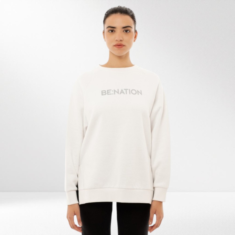Γυναικείο Φούτερ Be:Nation Reflective Crew Neck 06102301 (White)