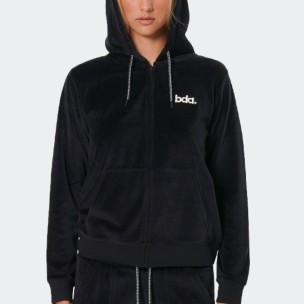 Γυναικεία Βελουτέ Ζακέτα Body Action Women's Velour Hoodie Jacket 071518-01 (Black)