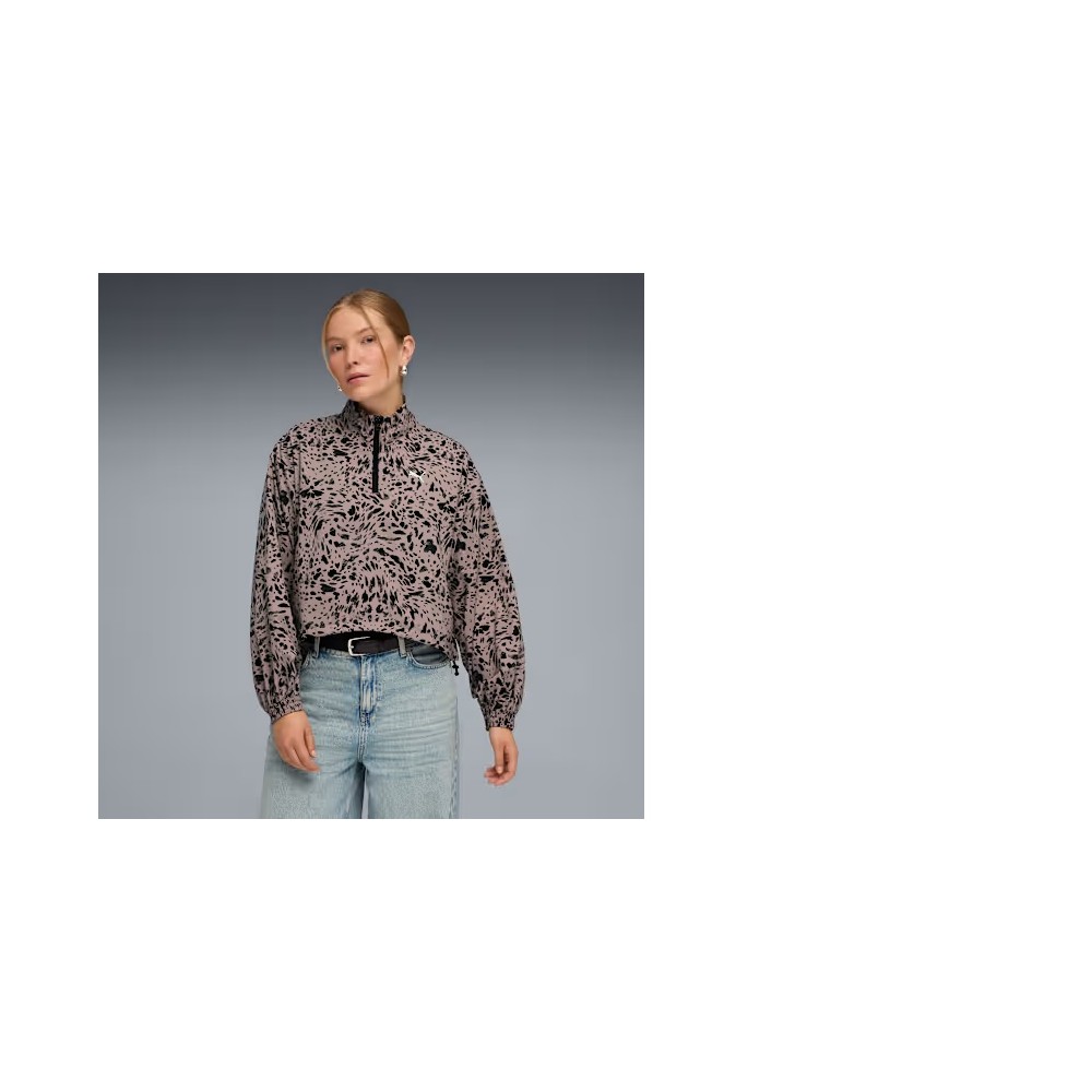 Γυναικείο Τζάκετ Puma Ess Graphic Animal Relaxed AOP Woven Half-Zip Jacket 692465-88