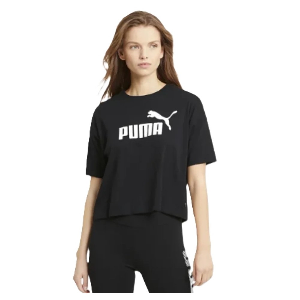 Γυναικεία κοντομάνικη μπλούζα Puma Women's Essentials Cropped No1 Logo Relaxed Tee 684972-01