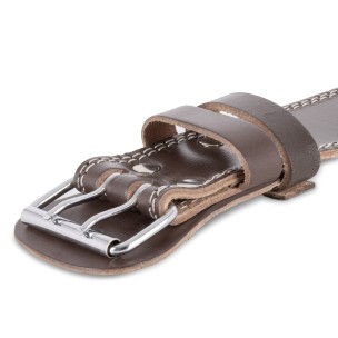 Ζώνη Άρσης Βαρών Amila Δερμάτινη Καφέ A Quality L Amila 94903