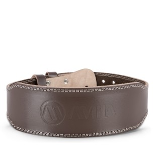 Ζώνη Άρσης Βαρών Amila Δερμάτινη Καφέ A Quality L Amila 94903