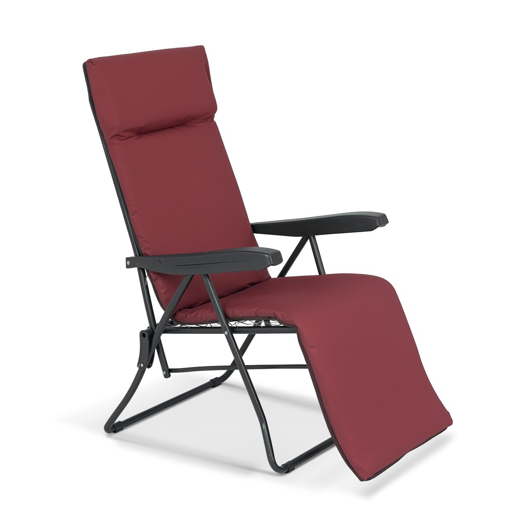 Πολυθρόνα 6 Θέσεων Μαύρου Σκελετού Μπορντώ Μαξιλάρι Escape 15643