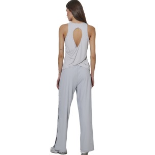Γυναικείο Παντελόνι Body Action Women's Wide Leg Yoga Trousers 021626-01 (Light Grey)
