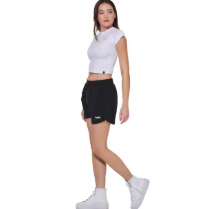 Γυναικείο T-Shirt Body Action Women's Cropped Stretch Jersey T-Shirt 051625-01 (White)