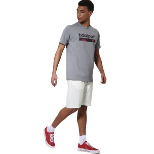 Ανδρικό T-Shirt Body Action Men's Logo T-Shirt 053616-03A (Silver Grey)