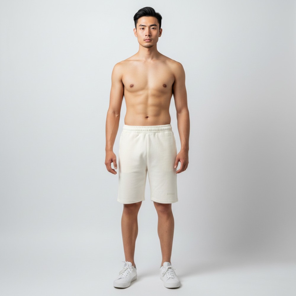 Ανδρική Βερμούδα BeNation Essentials Terry Shorts With Zip Pockets 03312503-2A (Offwhite)