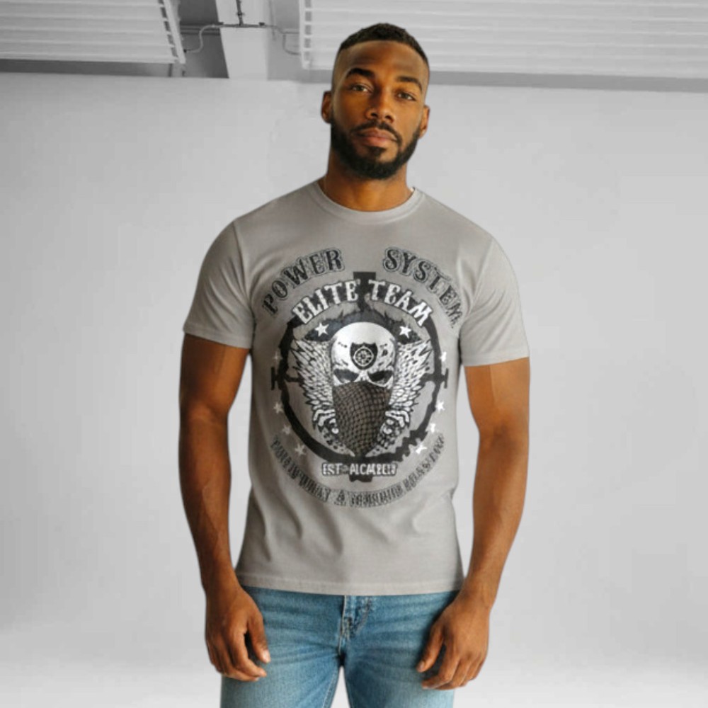 T-shirt "WARRIOR" (γκρι) POWER SYSTEM PS 8004G
