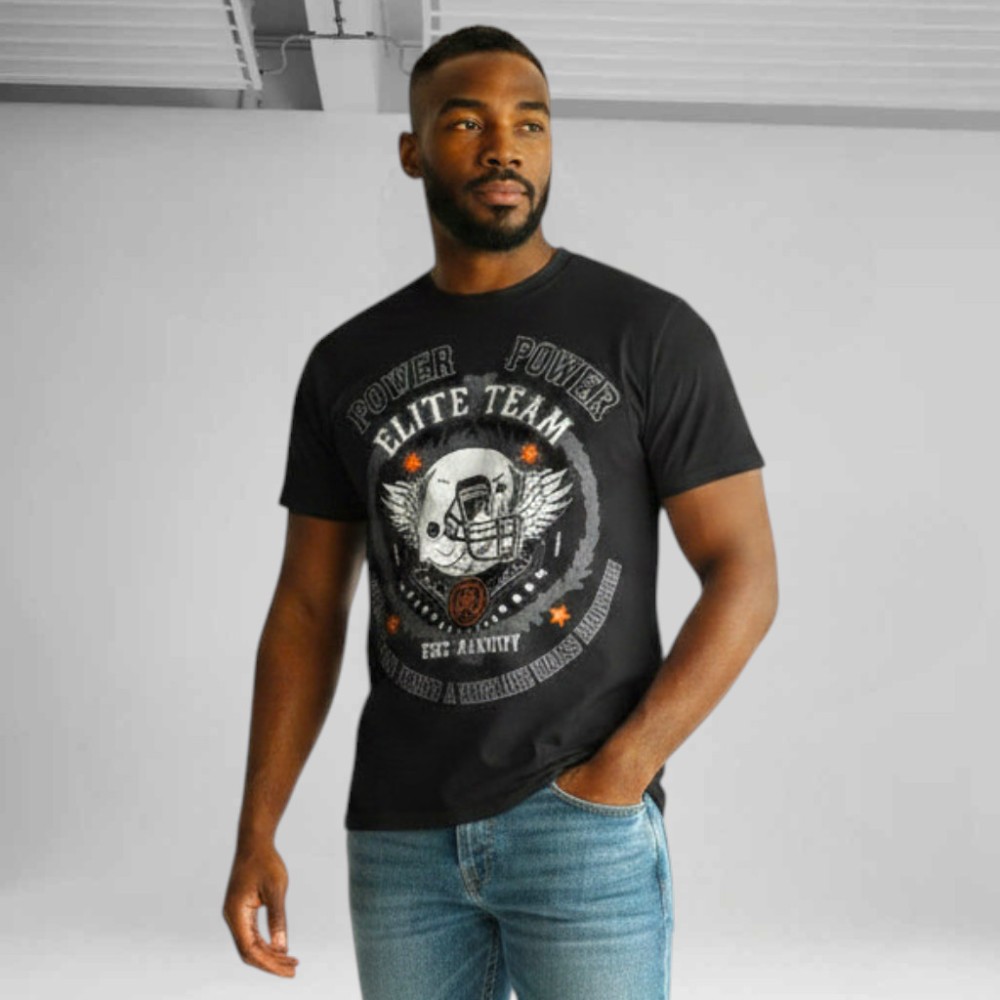 T-shirt "WARRIOR" (μαύρο) POWER SYSTEM PS 8004Β