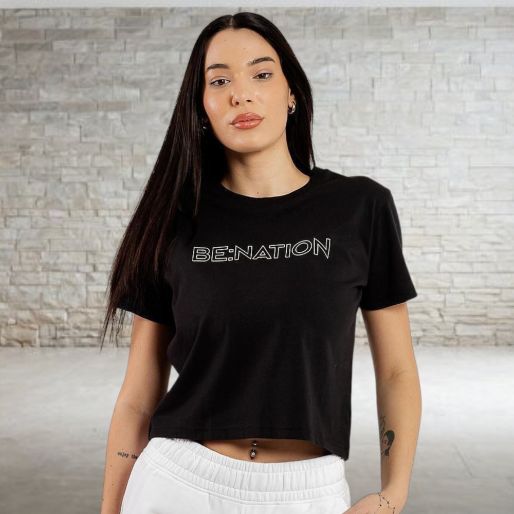 Γυναικείο T-Shirt Be:Nation S/S Crop Top 05112503-01 (Black)