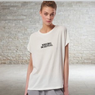 Γυναικείο T-Shirt Body Action Women's Relaxed Fit T-Shirt 051421-05 Antique White