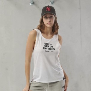 Γυναικεία Αμάνικη Μπλούζα Body Action Women's Mesh Tank Top 041319-02 White