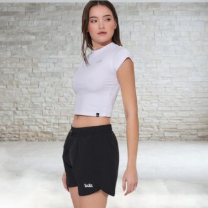 Γυναικείο T-Shirt Body Action Women's Cropped Stretch Jersey T-Shirt 051625-01 (White)
