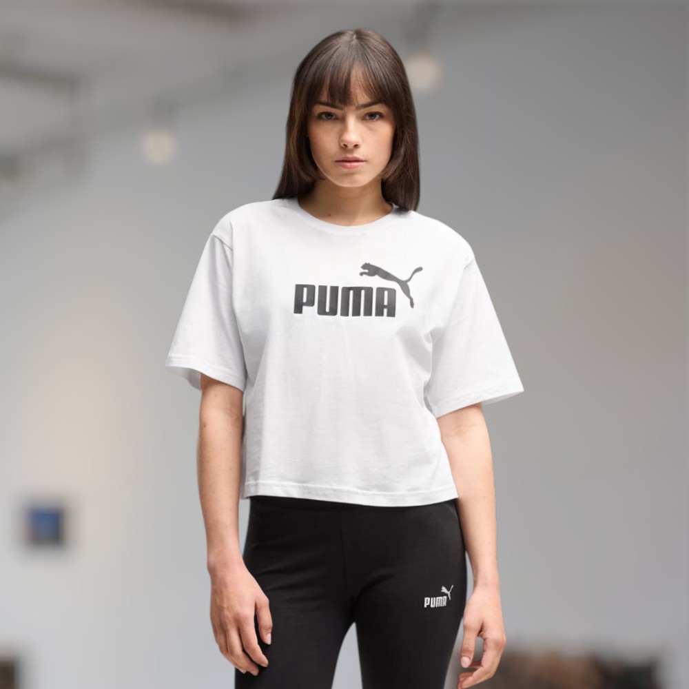 Γυναικεία κοντομάνικη μπλούζα Puma Women's Essentials Cropped No1 Logo Relaxed Tee 684972-02