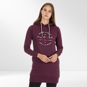 WOMEN SWEAT DRESS 20065-BORDEAUX