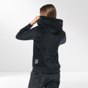 Γυναικεία Ζακέτα με Κουκούλα Body Action Women Velour Hoodie Jacket 071222-01 Black