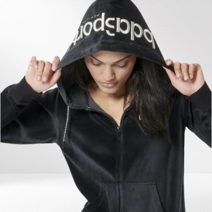 Γυναικεία Ζακέτα με Κουκούλα Body Action Women's Velour Hoodie Jacket 071417-01-Black