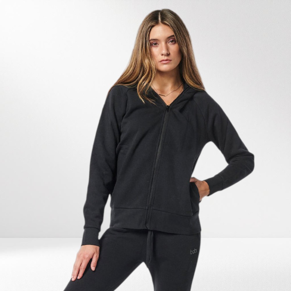 Γυναικεία Φούτερ Ζακέτα με Κουκούλα Body Action Basic Women Jacket 071233-01 Black