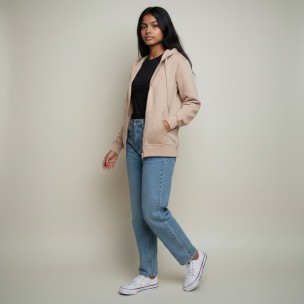Γυναικεία Ζακέτα με κουκούλα Be:Nation Essentials Zipper Hoodie Nude 07102501-8H