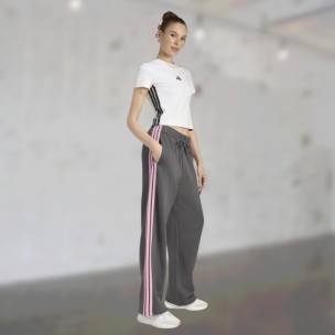 Γυναικείο Παντελόνι Φόρμας Adidas Essentials 3-Stripes Open Hem Fleece Pants KT1007