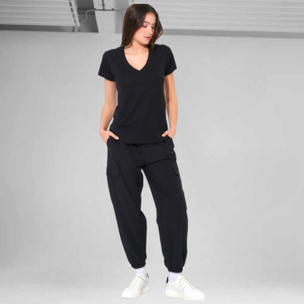Γυναικείο Παντελόνι Body Action Women's Poly Stretch Cargo Pants 021623-01 (Black)