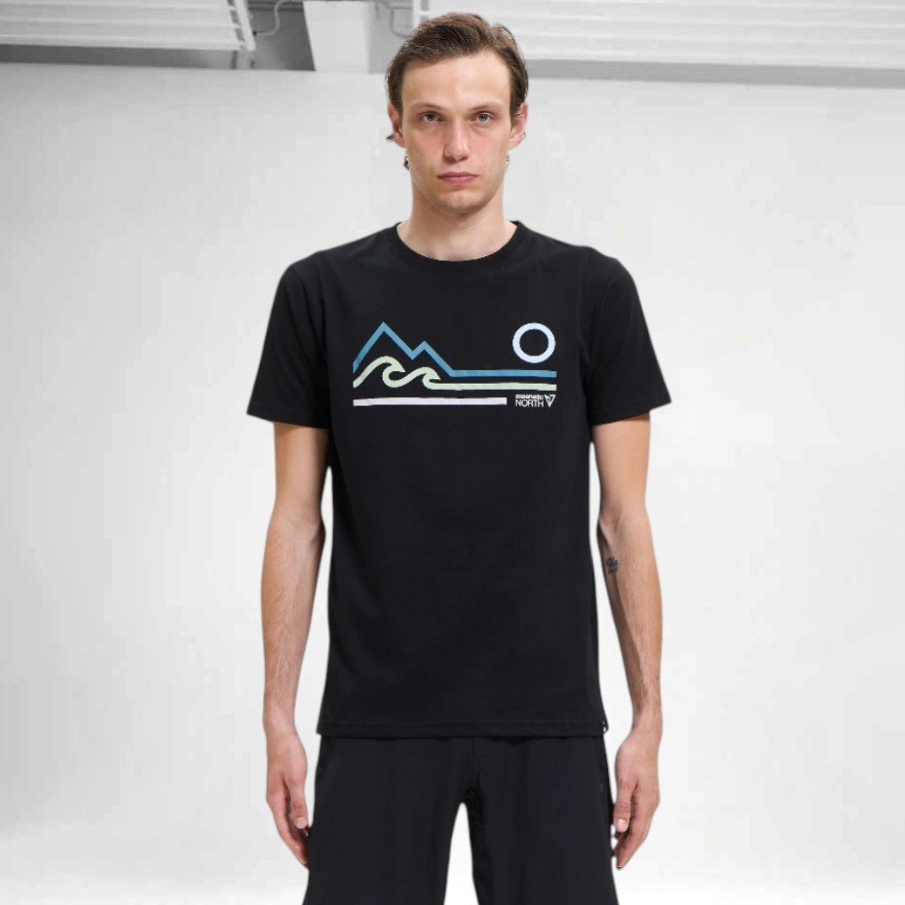 Ανδρικό T-Shirt Magnetic North Men's T-Shirt Mountain Wave A51012 (Black)