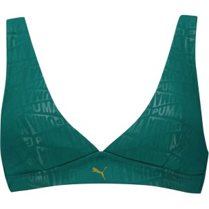 Γυναικείο Μαγιό Puma Swim Women Embossed V-Neck Plunge Top 1P 701238678-001