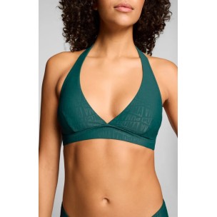 Γυναικείο Μαγιό Puma Swim Women Embossed V-Neck Plunge Top 1P 701238678-001