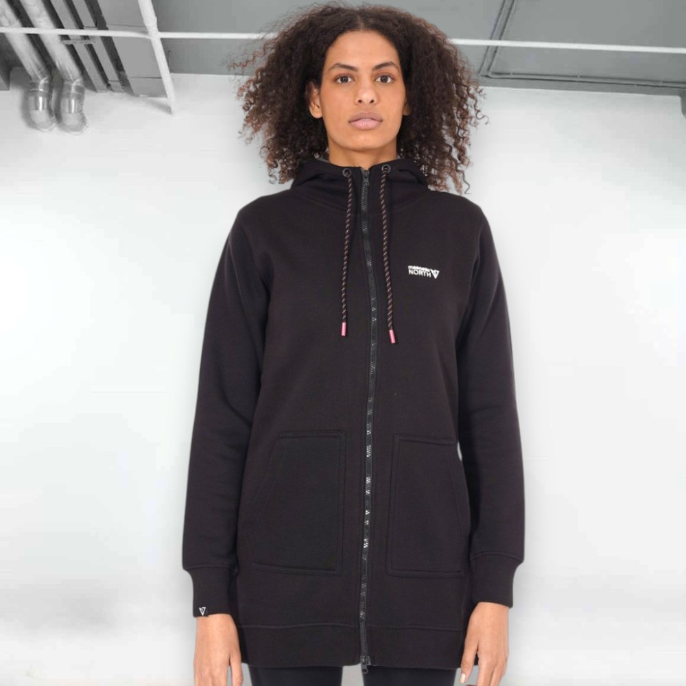 Γυναικεία Ζακέτα με Κουκούλα Magnetic North Women's Zip Hoodie Long 22060 Black