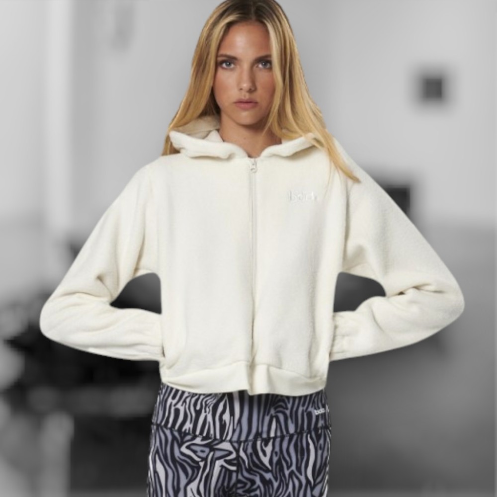 Γυναικεία Ζακέτα με Κουκούλα Body Action Women's Full Zip Sherpa Fleece Hoodie 071523-01 (Arctic Wolf Ecru)