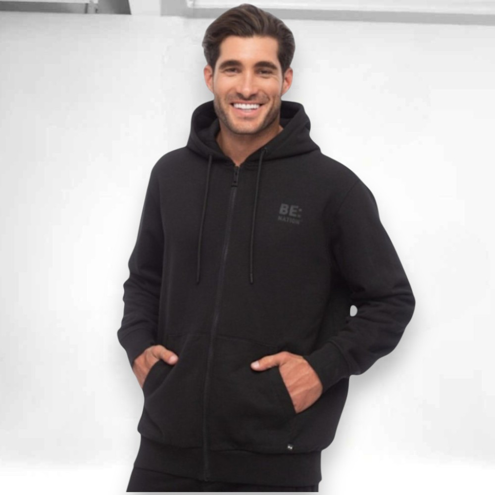 Ανδρική Ζακέτα με κουκούλα Be:Nation Logo Full Zip Hoodie Black 07302501-01
