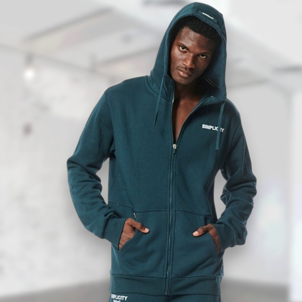 Ανδρική Ζακέτα με Κουκούλα Body Action Men's Full Zip Training Hoodie 073317-07 Teal Green