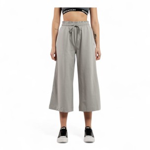 Γυναικείο Παντελόνι Φόρμας BeNation Terry Cropped Wide Leg Pant 02112501-3A (L.Grey)