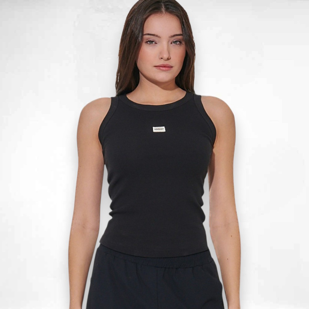 Γυναικείο Μπουστάκι Body Action Women's Slim Ribbed Cotton Tank Top 041618-01 (Black)