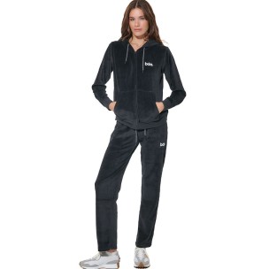 Γυναικείο Βελουτέ Παντελόνι Φόρμας Body Action Women's Basic Velour Pants 021628-01 (Black)