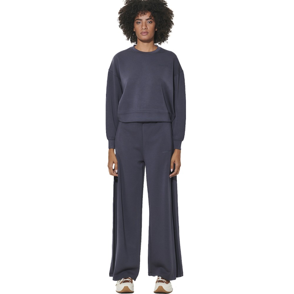 Γυναικείο Modal Παντελόνι Φόρμας Body Action Women's Modal Wide Leg Trousers 021634-01 (Ebony Blue)