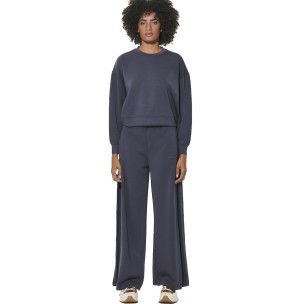 Γυναικείο Modal Παντελόνι Φόρμας Body Action Women's Modal Wide Leg Trousers 021634-01 (Ebony Blue)
